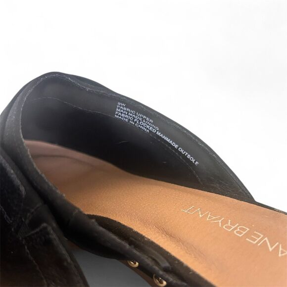 Lane Bryant Black Faux Suede Clogs Mules Gold Studs Embellishments Size 9W EUC!! - Picture 12 of 12
